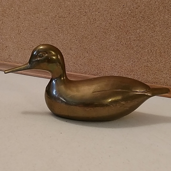Vintage brass duck figurine paper weight